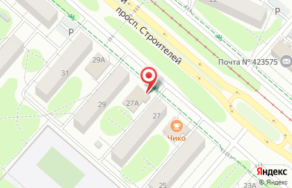 Магазин Глобус Маркет на проспекте Строителей на карте