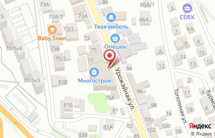 Строительный магазин МногоСтрой на Урожайной улице на карте