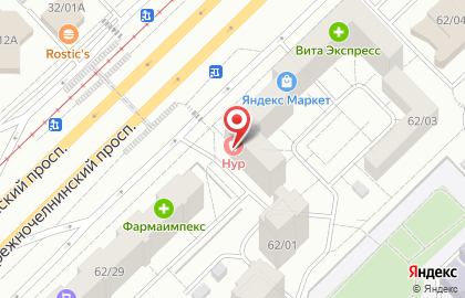 Клиника Нур на Набережночелнинском проспекте на карте