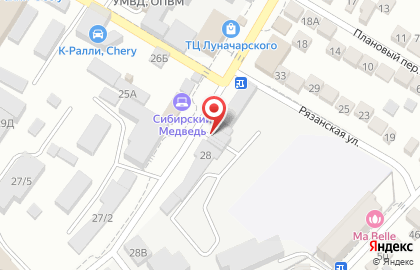 Магазин кондитерских изделий на улице Луначарского на карте