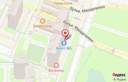 Магазин цветов в Санкт-Петербурге на карте