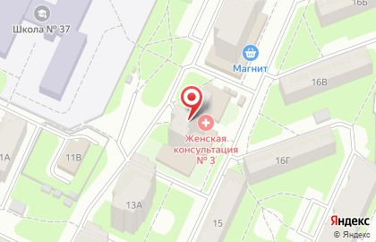Женская консультация, Городская поликлиника №3 на Архангельской улице на карте