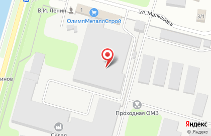Торговая компания ОлимпМеталлСтрой на улице Малышева на карте