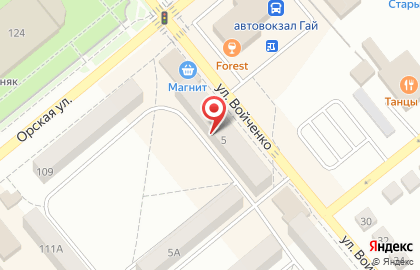 Гипермаркет Магнит в Оренбурге на карте