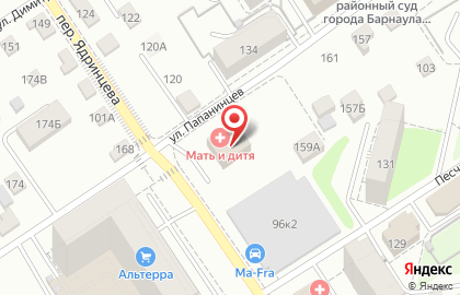 Клиника Мать и дитя в Барнауле на карте