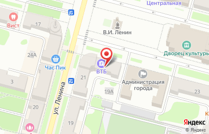 Банк ВТБ на улице Ленина, 21 в Железногорске на карте