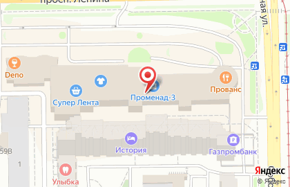 Сеть фреш-баров Frutto на проспекте Ленина на карте