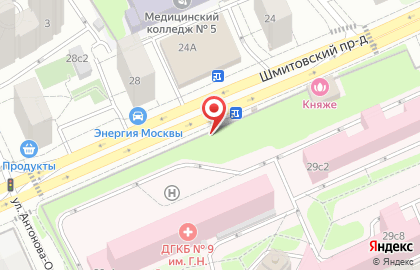 Мосгортранс в Шмитовском проезде на карте