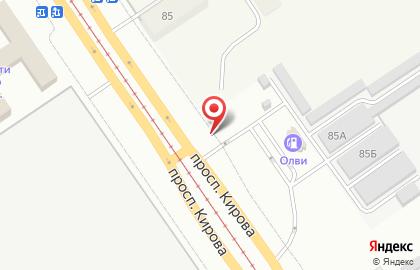 Автостоянка на проспекте Кирова на карте