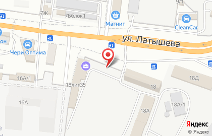 Шиномонтажная мастерская на улице Латышева на карте
