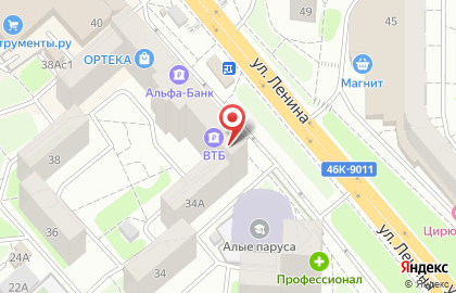 Супермаркет ДИКСИ на улице Ленина, 38Б на карте