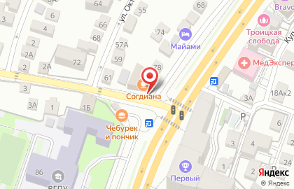 Продуктовый магазин Ромашка в Центральном районе на карте