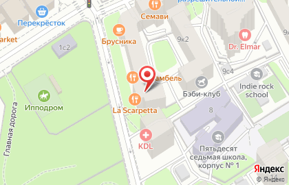Кафе-кулинария Брусника в Оболенском переулке на карте