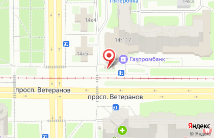 Киоск по продаже печатной продукции Полюс на проспекте Ветеранов на карте