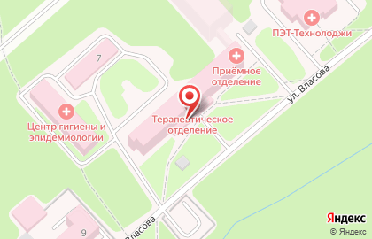 Городская клиническая больница №25 на улице Власова на карте
