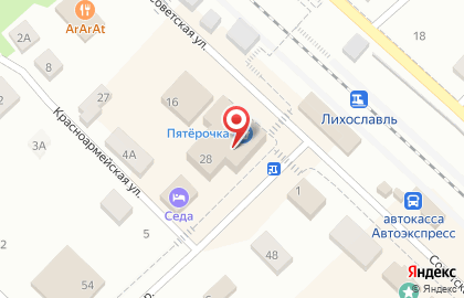 Супермаркет Пятёрочка на Советской улице на карте