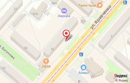 Аптека от Склада в 1-м микрорайоне в Ачинске на карте