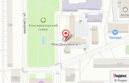 Многофункциональный центр по предоставлению государственных и муниципальных услуг Мои документы на улице Суворова на карте