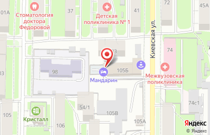 Отель Мандарин на Киевской улице на карте
