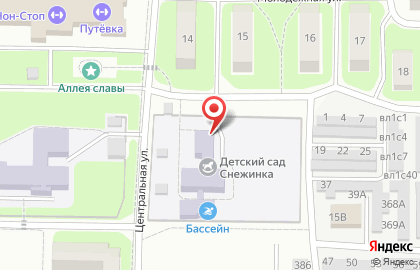 Детский сад Снежинка на Молодёжной улице на карте