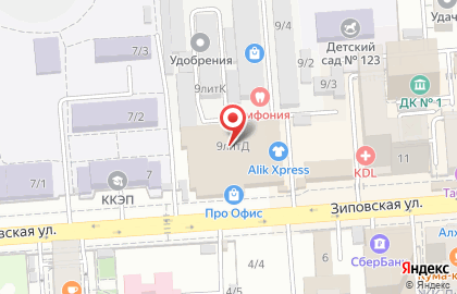 Оптовая фирма Кубанский Библиотечный Сервис на Зиповской улице на карте