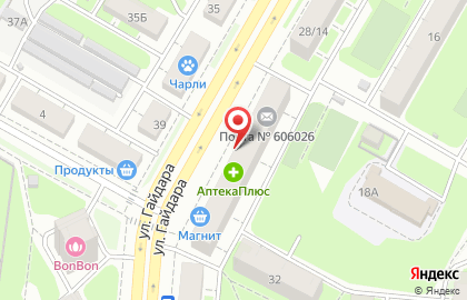 Магазин косметики и бытовой химии Флирт на улице Гайдара, 30 в Дзержинске на карте