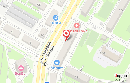 Магазин косметики и бытовой химии Флирт на улице Гайдара, 30 в Дзержинске на карте