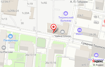 БЦ Чайка Плаза в Пресненском районе на карте