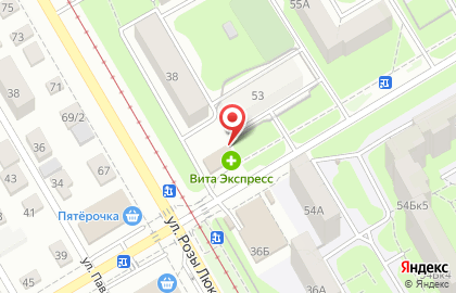 Киоск по продаже печатной продукции на улице Розы Люксембург на карте