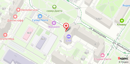 Мини-отель Чили на улице Винокурова на карте