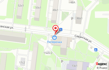 Супермаркет Пятёрочка на Севанской улице на карте