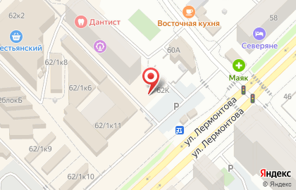 Киоск по продаже цветов на улице Лермонтова на карте