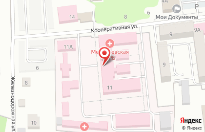 Больница Медведевская центральная районная больница на Кооперативной улице на карте
