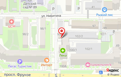 Межрайонный центр технической эксплуатации г. Томска на улице Никитина на карте