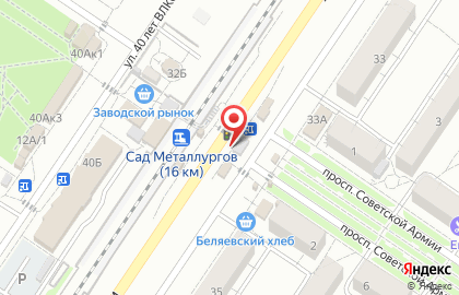 Офис продаж и обслуживания Билайн на улице Советской Армии на карте