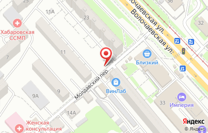 Киоск по продаже хлебобулочных изделий на Волочаевской улице на карте