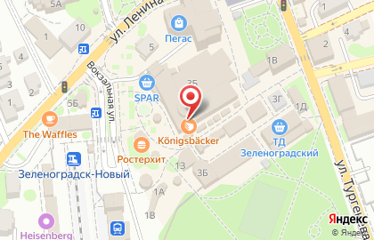 Пекарня Konigsbacker на улице Тургенева на карте