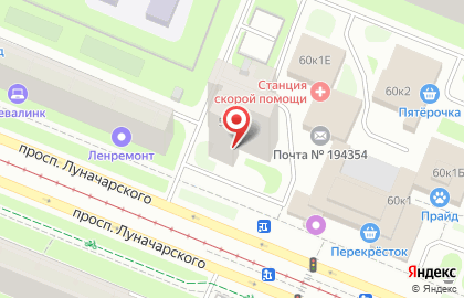 Парикмахерская Вазари на проспекте Луначарского на карте