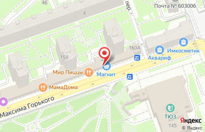 Супермаркет Магнит на улице Максима Горького на карте