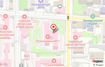 Больница Курская городская больница №1 им. Н.С. Короткова в Курске на карте