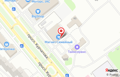 Супермаркет Магнит Семейный на проспекте Курчатова на карте