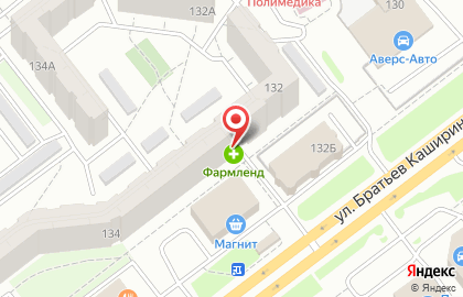 Аптека Фармленд на улице Братьев Кашириных, 134 на карте