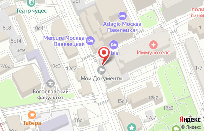 Центр государственных услуг Мои документы на улице Бахрушина на карте