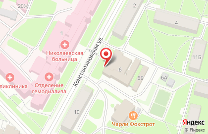 Центральная диспетчерская служба Петербургтеплоэнерго на Константиновской улице на карте