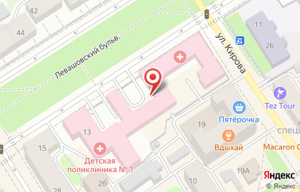Городская детская больница в Петрозаводске на карте