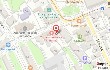 Харлампиевская клиника на улице Горького на карте