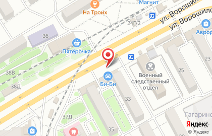 Киоск по продаже печатной продукции на улице Ворошилова на карте