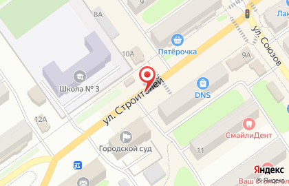 EХ на улице Строителей на карте