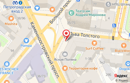 Сеть пекарен-кондитерских Буше на улице Льва Толстого на карте