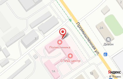 Больница Альметьевская центральная районная больница на Промышленной улице на карте